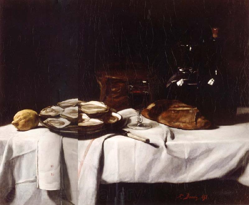 Francois Bonvin Still life with Lemon and Oysters Germany oil painting art